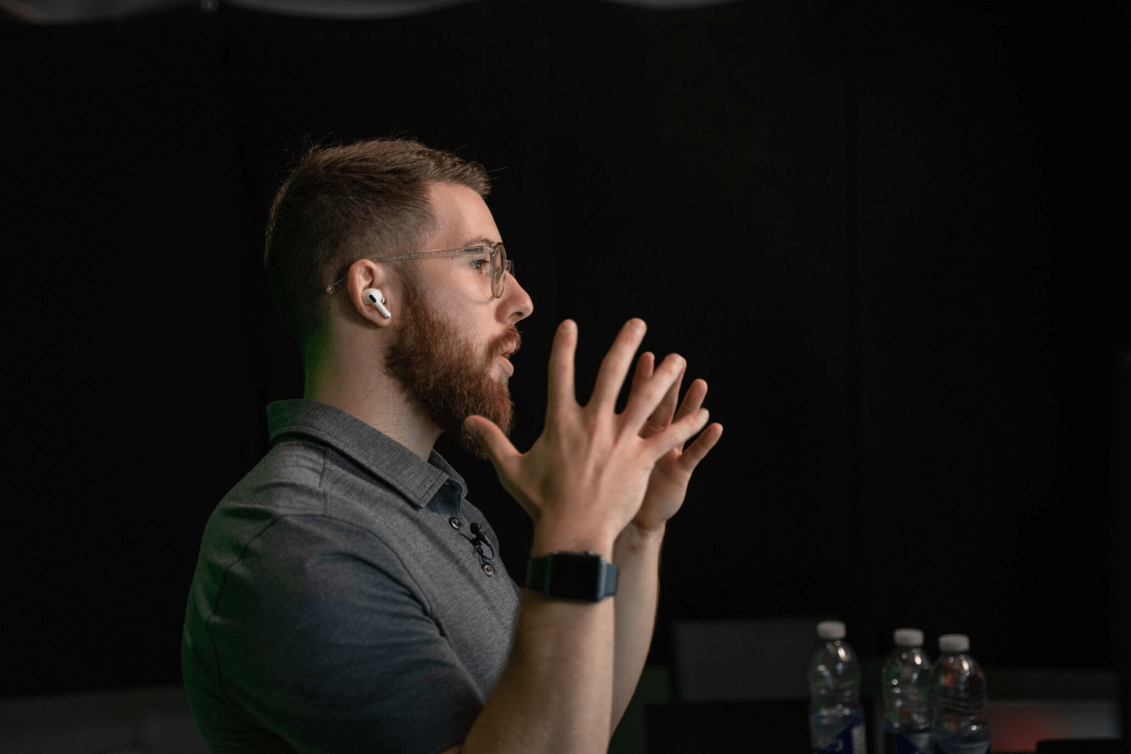 A speaker gives a presentation