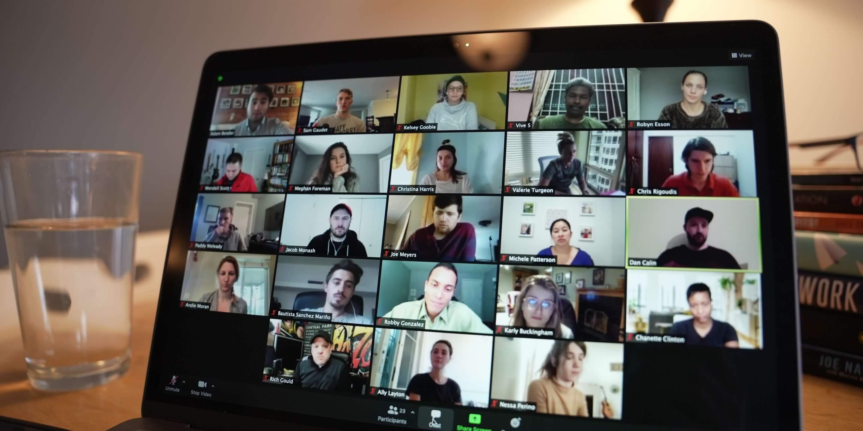 A computer screen with a Zoom meeting